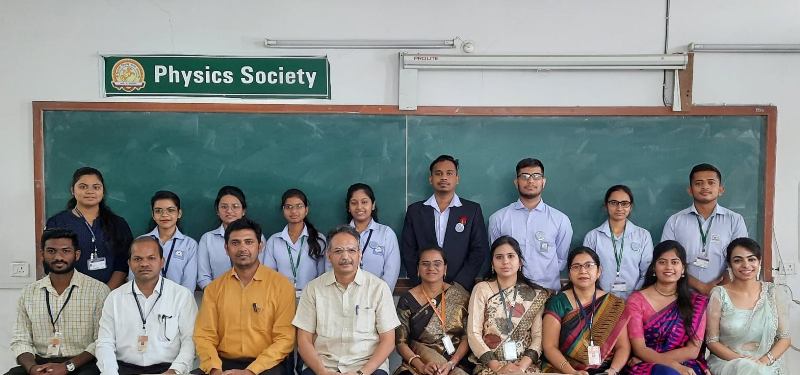 Physics Faculty members with the office bearers of Physics Society